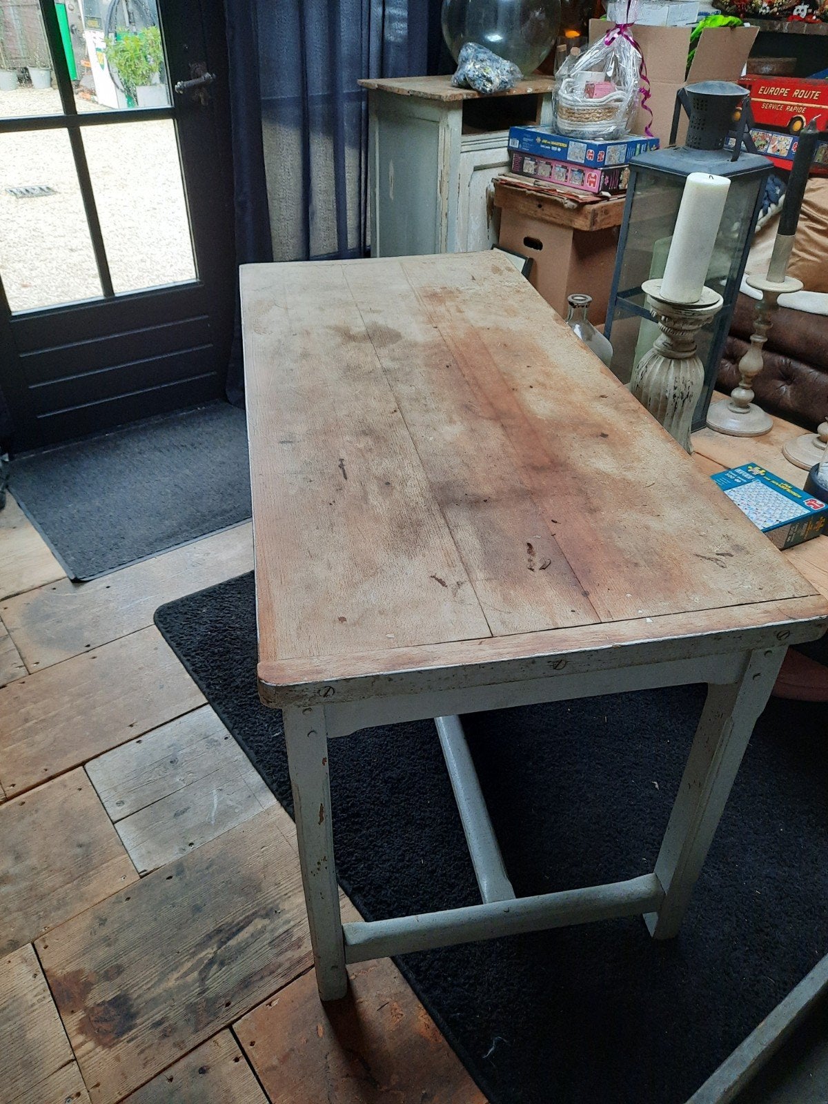 Oude tafel eetkamertafel brocante houten, Ophalen