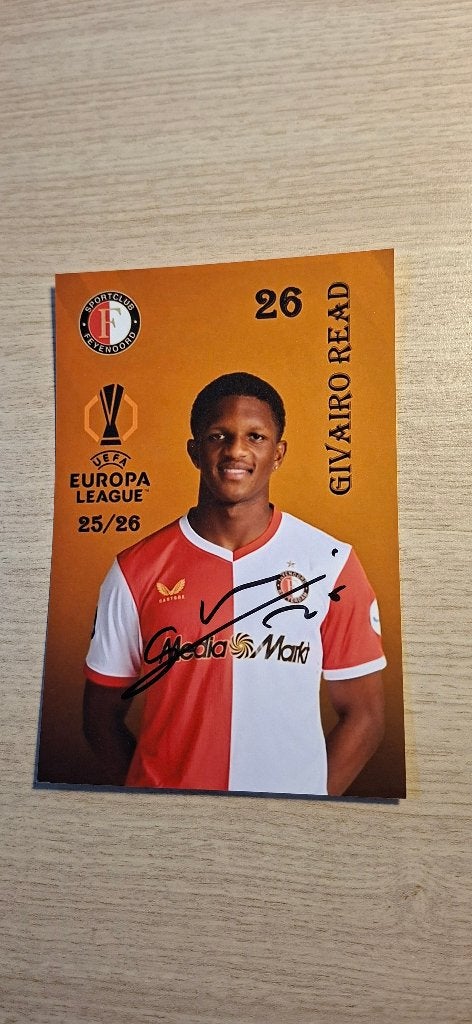 Foto met handtekening; Givairo Read # Feyenoord Rotterdam, Verzamelen, Ophalen of Verzenden, Nieuw, Feyenoord, Overige typen
