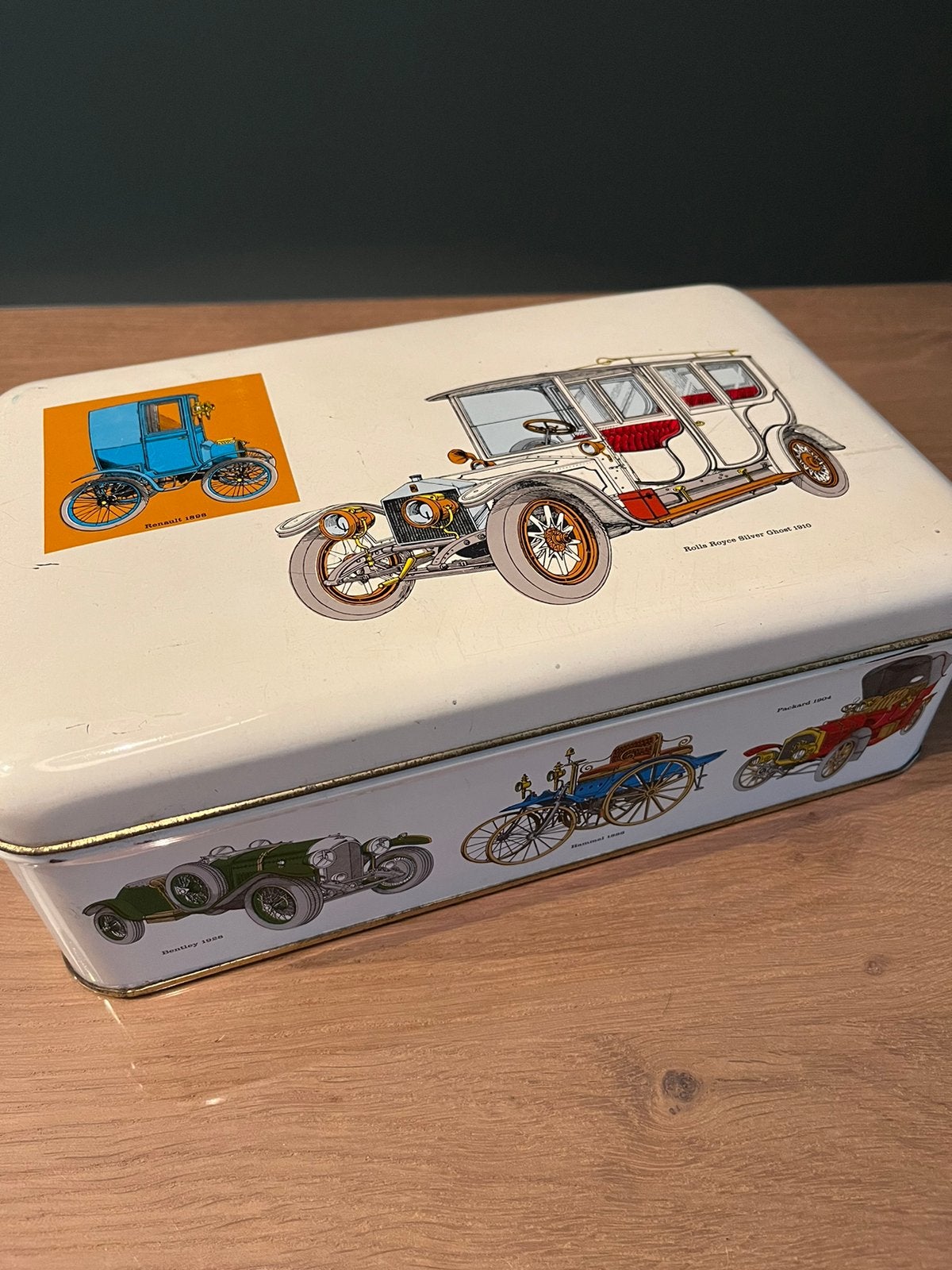 Gaaf retro blik met oldtimers, Verzamelen, Ophalen of Verzenden, Gebruikt, Overige