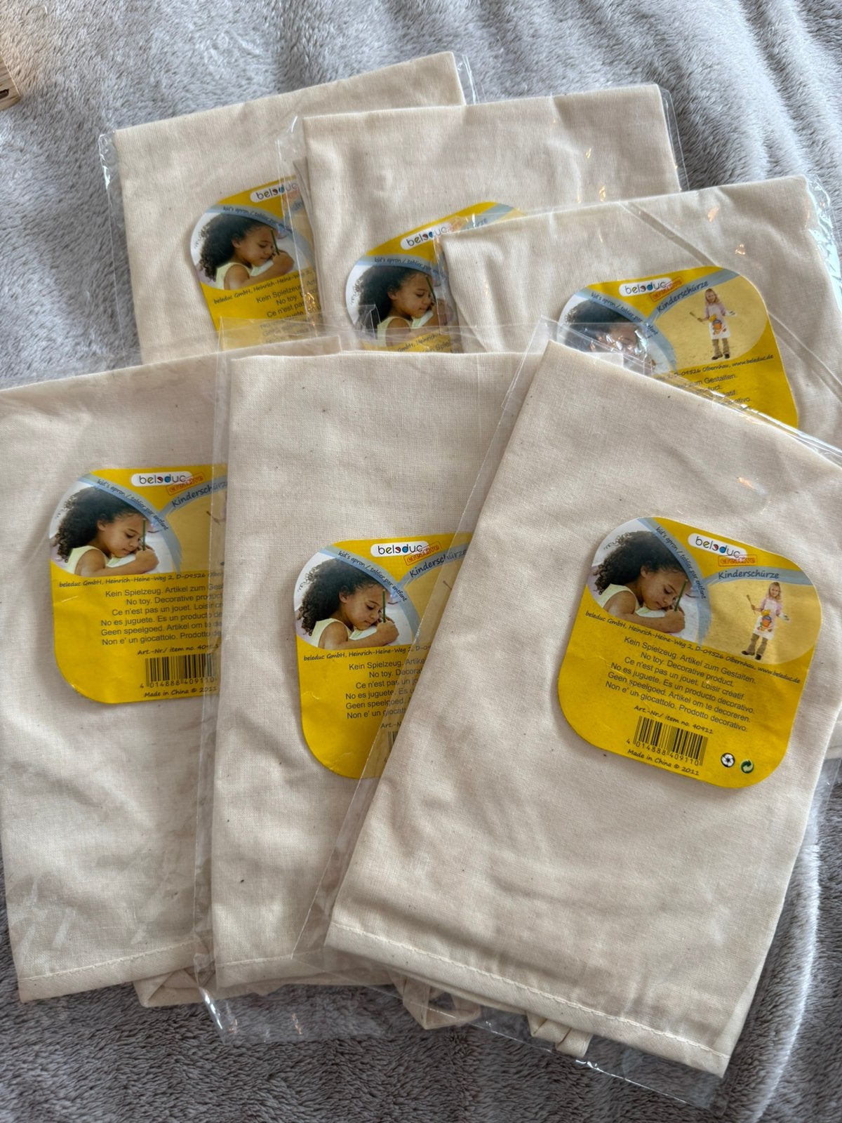 6x blanco kinder schortjes, Ophalen of Verzenden, Nieuw