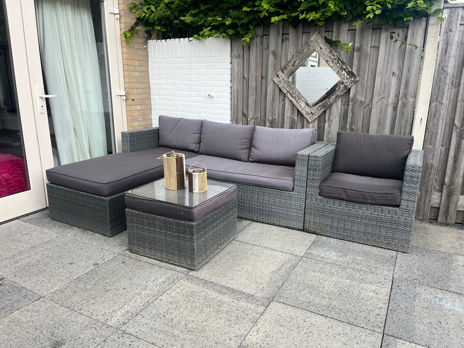 Loungebank Intratuin - Complete Loungeset, Ophalen, 4 zitplaatsen, Gebruikt, Loungeset
