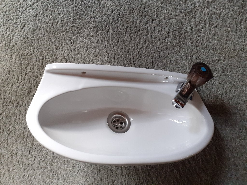 fonteinbakje met GROHE kraan, Ophalen, Zo goed als nieuw, Chroom, Kraan
