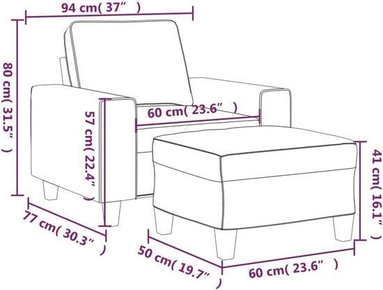 Fauteuil Met Kruk – Relaxstoel – Stoel – Zetel – Loungestoel, Corvance B.V., Verzenden, Nieuw, Corvancebol@gmail.com
