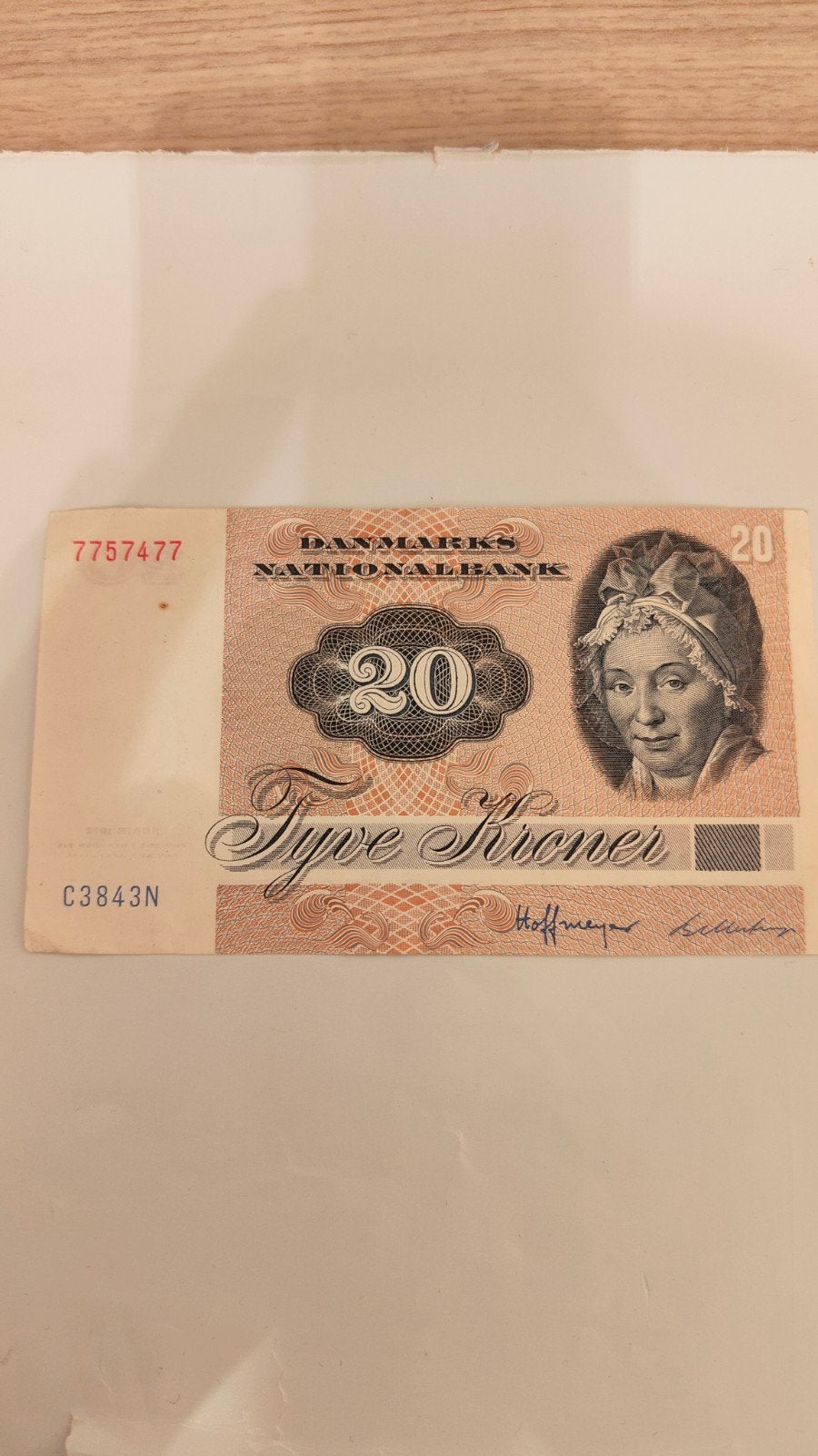 Deense 20 Kroner Bankbiljet - Serie 1972, Postzegels en Munten, Bankbiljetten | Europa | Eurobiljetten, Ophalen of Verzenden, Overige landen