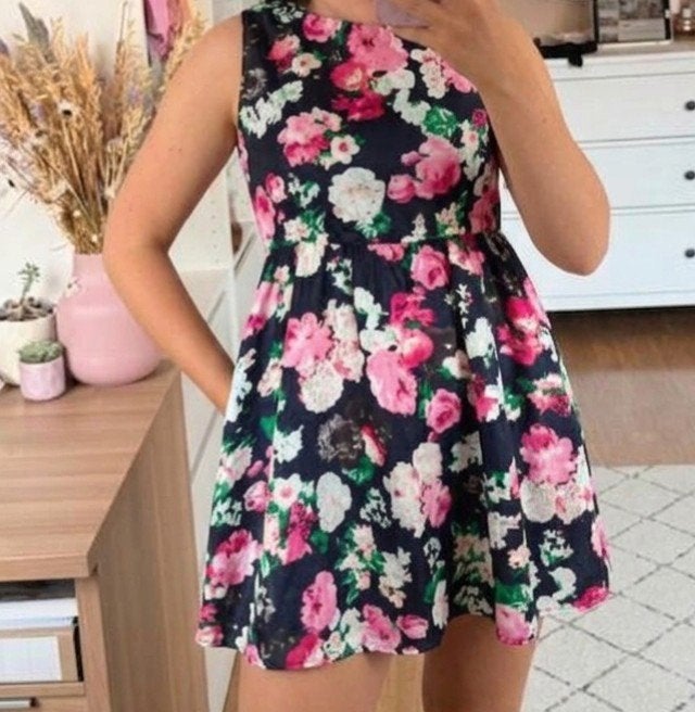 Zomerjurkje met vrolijke bloemenprint - Maat M, Ophalen of Verzenden, Nieuw, Maat 38/40 (M), Meerkleurig