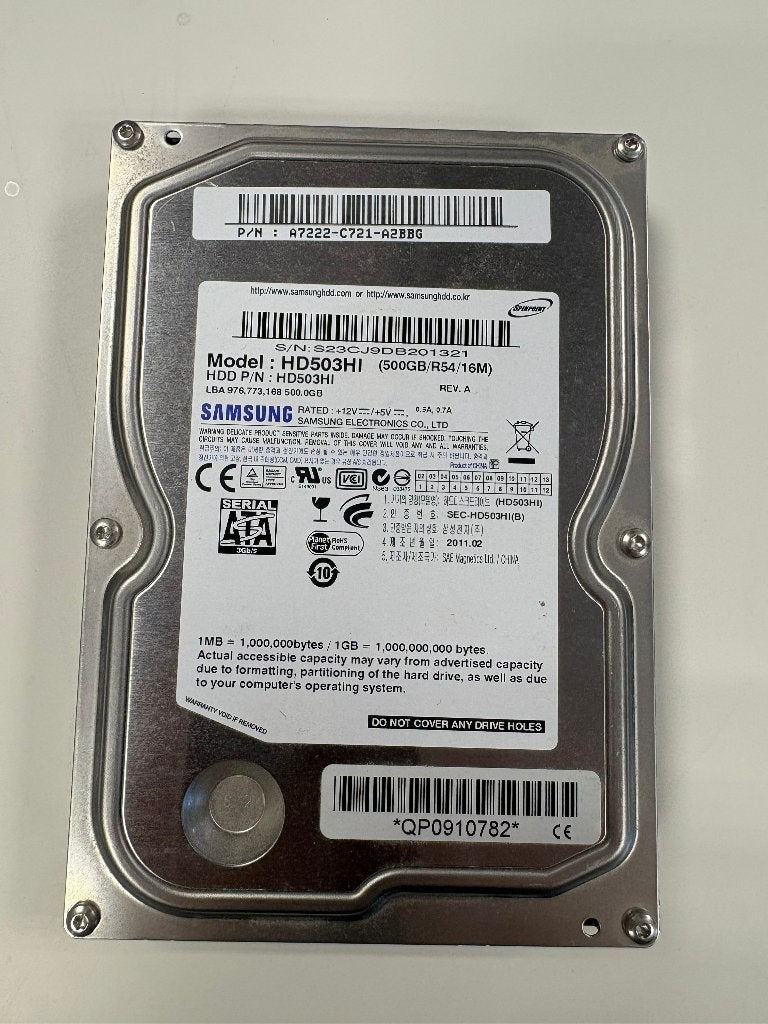 HDD Samsung 3,5 inch SATA Samsung HD503HI 500GB, Intern, Samsung, Gebruikt, -