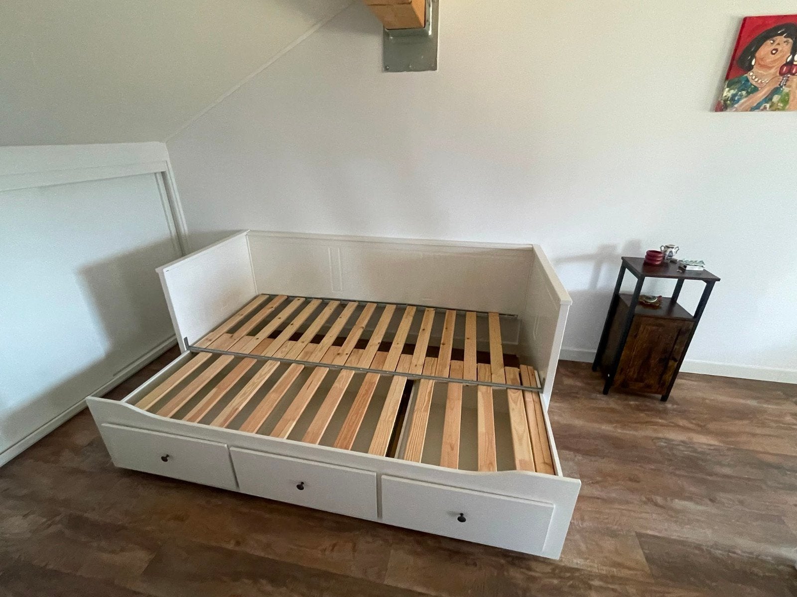 IKEA HEMNES Bedbank - Wit Hout - Incl. Matras, Huis en Inrichting, Slaapkamer | Bedden, Ophalen
