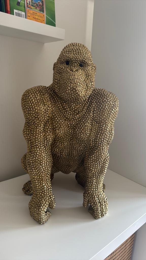 Goud kleurige gorilla, Antiek en Kunst, Ophalen of Verzenden