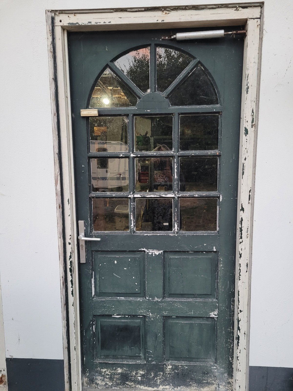 Stevige buitendeur met ruitjes, Doe-het-zelf en Verbouw, Ophalen, Gebruikt, Buitendeur, Glas