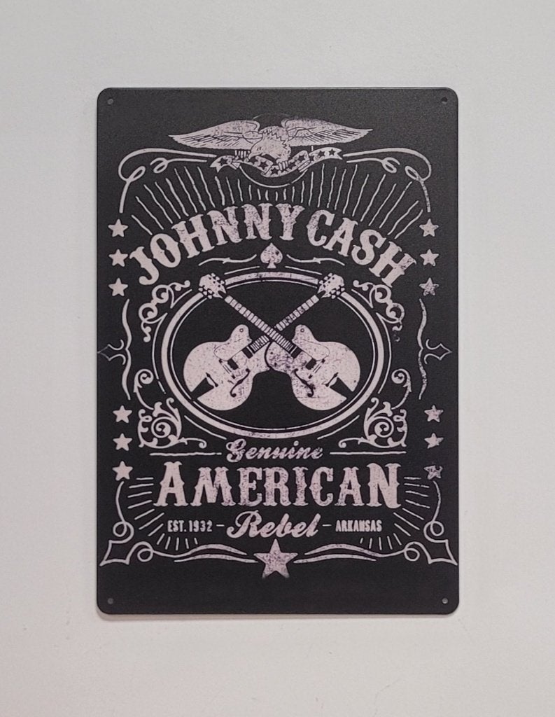 Johnny Cash American Rebel reclamebord van metaal wandbord, Info@deconoord.nl, Deco Noord, Nieuw, Ophalen of Verzenden