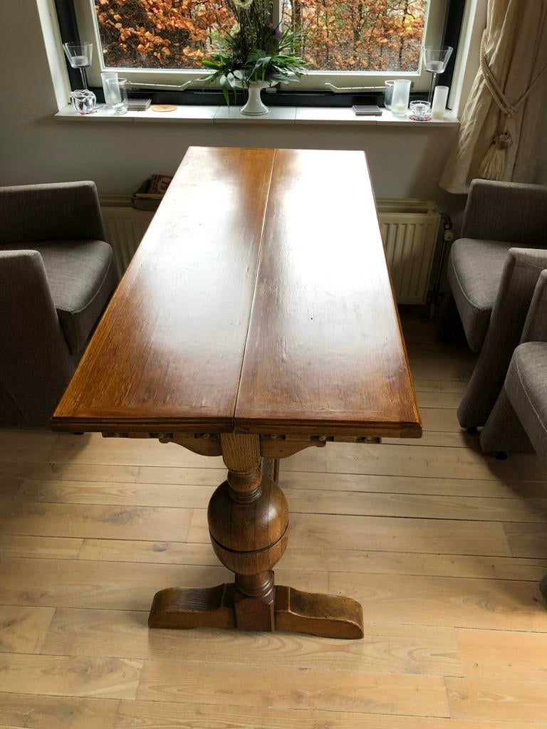 Antieke eiken uitschuifbare tafel, Ophalen