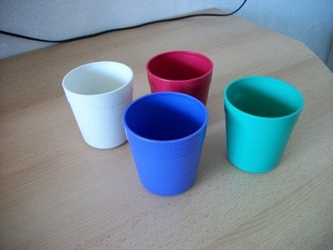 4 Tupperware Bekers, Ophalen of Verzenden, Gebruikt, Beker of Kan