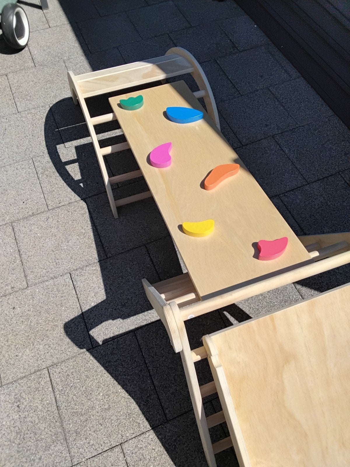 Pikler Houten Klimrek met Glijbaan en Klimwand voor Kinderen, Kinderen en Baby's, Speelgoed | Buiten | Speeltoestellen, Ophalen