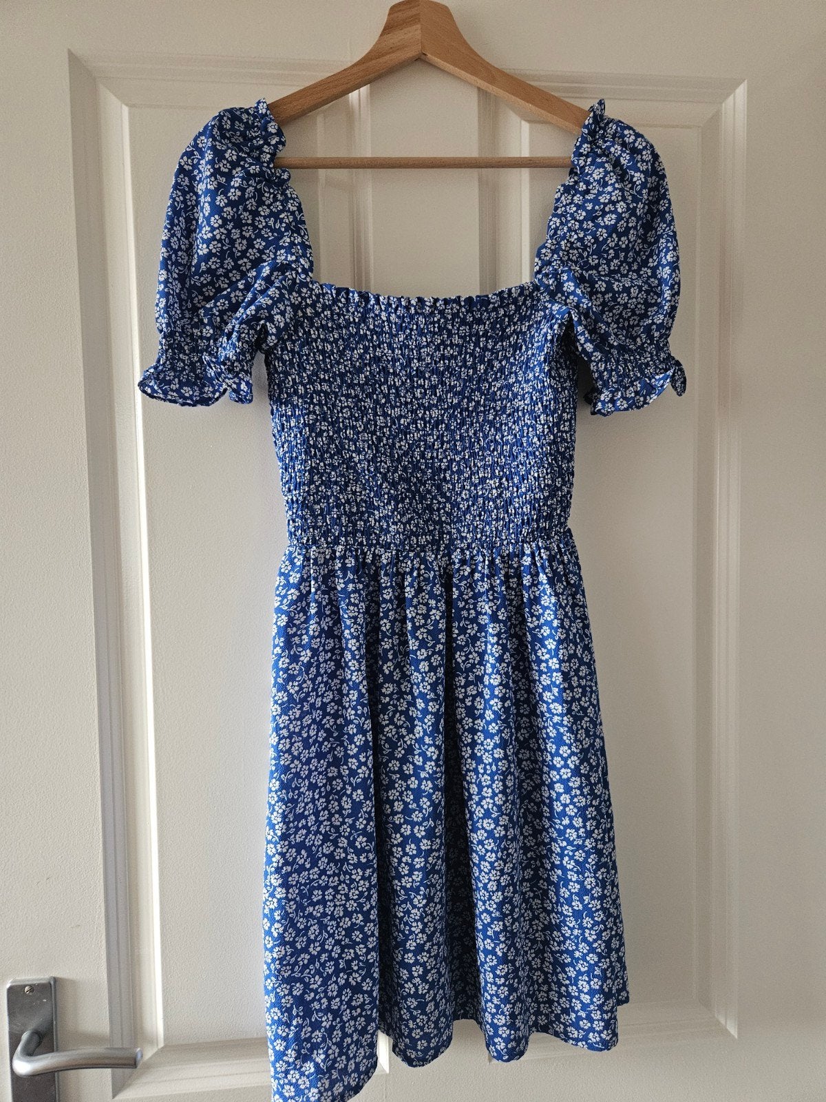 Schattig gebloemd jurkje mt 36, H&M, Blauw, Ophalen of Verzenden, Maat 36 (S)