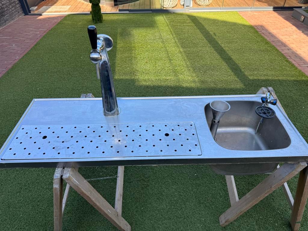 Lekblad met spoelbak,biertap, thuistap, mancave, bar, Ophalen, Zo goed als nieuw, Overige