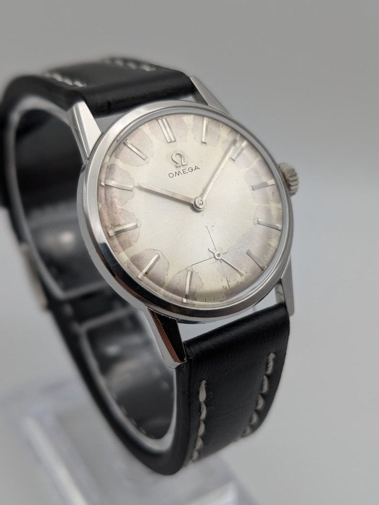 Omega Calatrava Vintage Horloge/Zilveren Wijzerplaat/1961, Ophalen of Verzenden, Gedragen, Omega