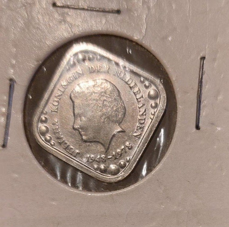2x Vierkante 5 cent munt Juliana 1973, Ophalen of Verzenden, Koningin Beatrix, Euro's