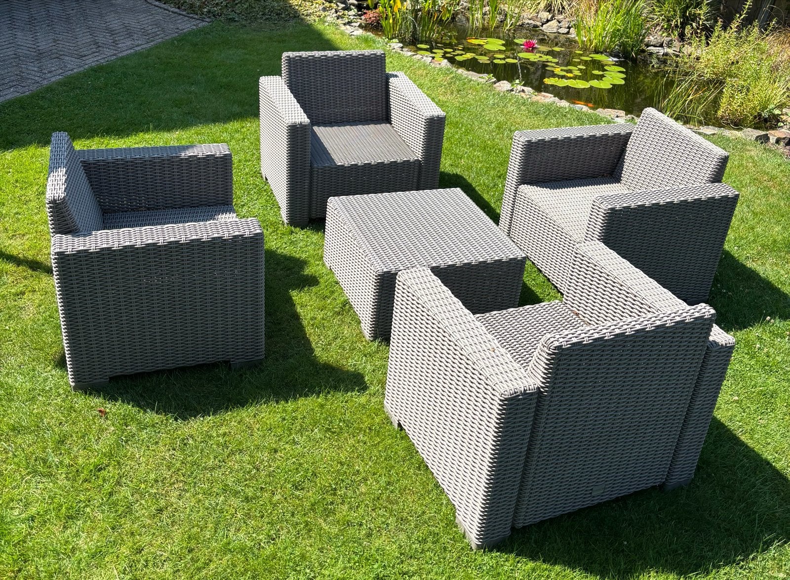 Allibert loungeset met 4 stoelen en tafel, Ophalen, 4 zitplaatsen, Gebruikt, Loungeset