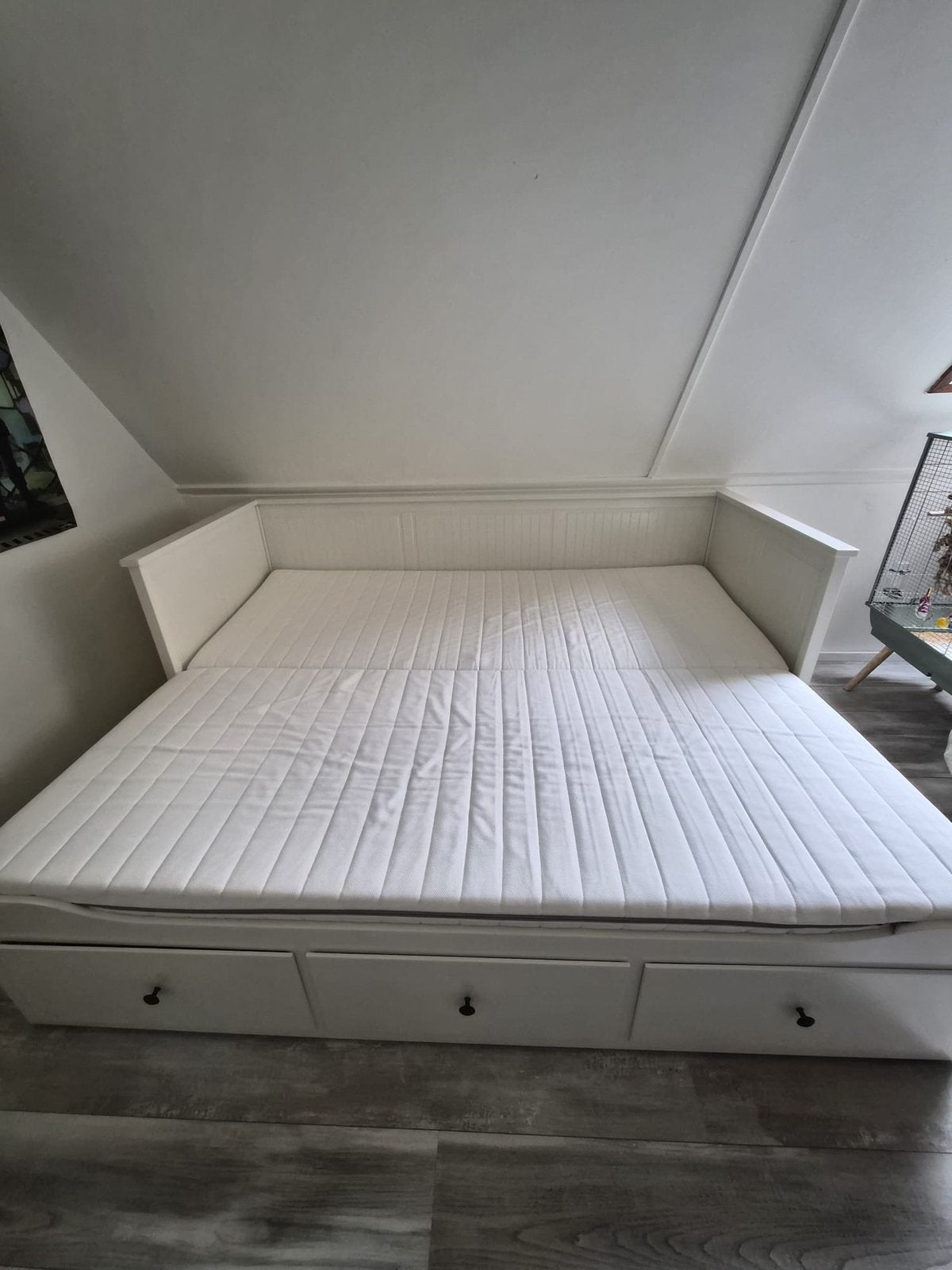 Witte Bedbank, Ophalen, Wit, Tweepersoons, Zo goed als nieuw