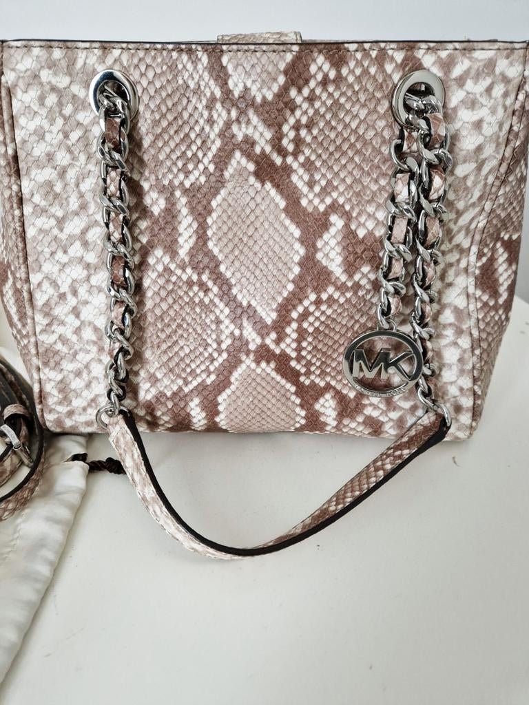 M k tas limited edition.slangeprint. echt leer, Ophalen, Michael Kors, Echt leder, Zo goed als nieuw
