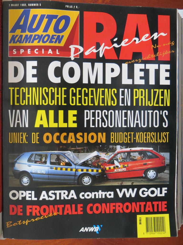 Autokampioen 5 1992 RAI-nummer Citroën XM Break, Alfa SZ, Ophalen of Verzenden, Nieuw, Citroën