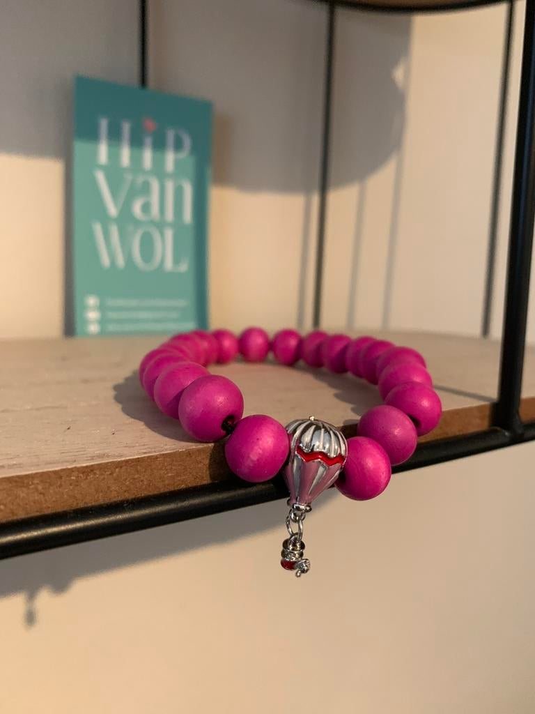 Luchtballon, Sieraden, Tassen en Uiterlijk, Armbanden, Nieuw, Elastiek, Overige kleuren, Met bedels of kralen, Ophalen of Verzenden