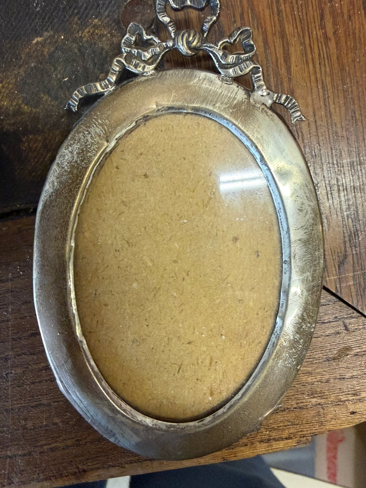 Antieke Zilveren Miniatuur Fotolijst met Stempel, Ophalen of Verzenden, Zilver