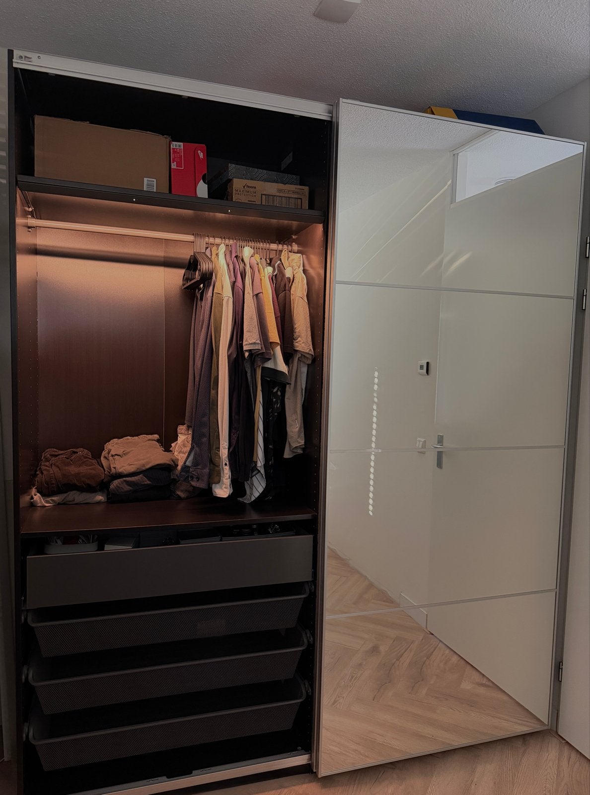 IKEA PAX kast met schuifdeur, set van 2 (spiegelglas)