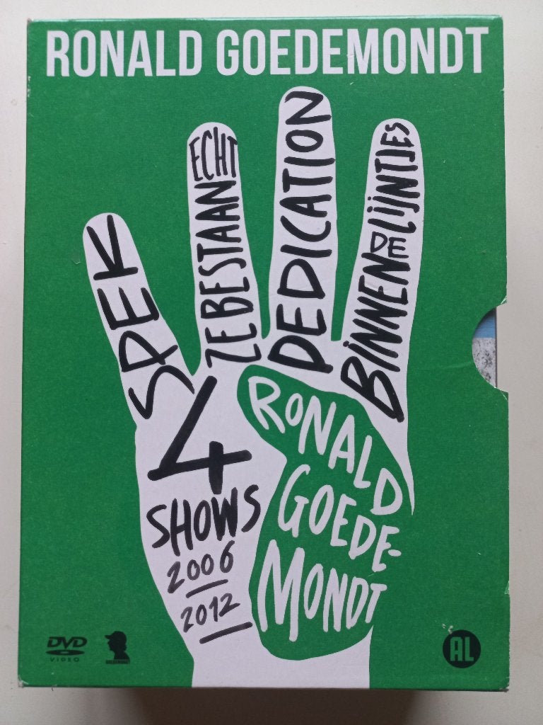 Ronald Goedemondt 5disc box o.a.Spek,Dedication,Ze bestaan.., Alle leeftijden, Verzenden, Zo goed als nieuw, Stand-up of Theatershow