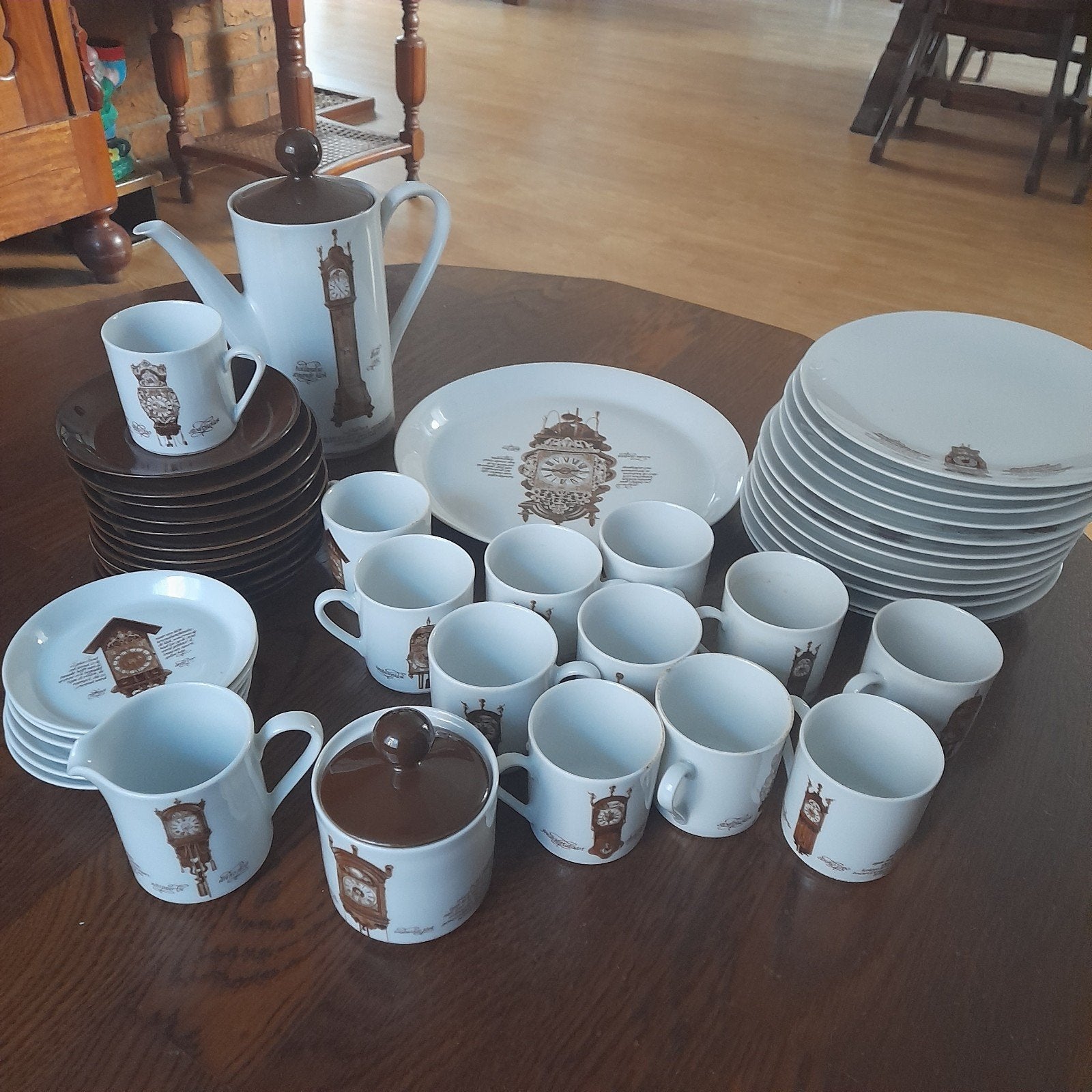Vintage Mitterteich Porzellan Servies met Klokmotief, Ophalen, Gebruikt, Overige merken, Vintage