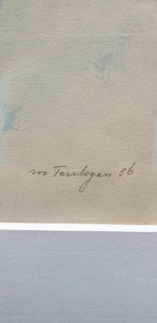 Schilderij aquarel bloemen door M. Terstegen '56, Ophalen of Verzenden, 'T Olde Gre-j, Info@toldegrej.nl, Endepoelstraat 20f Didam