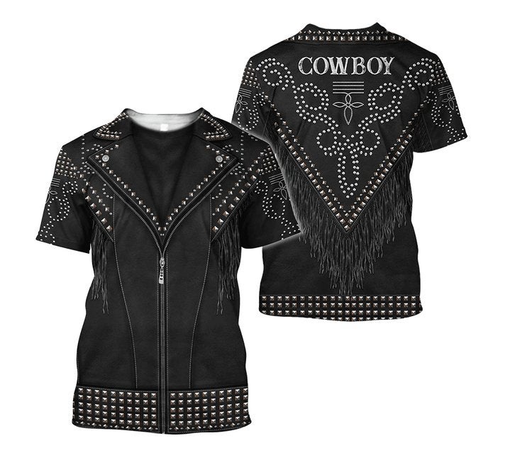 Heren western t-shirt 2 / cowboy zwart linedance t shirt, Verzenden, Nieuw, Overige maten, Zwart