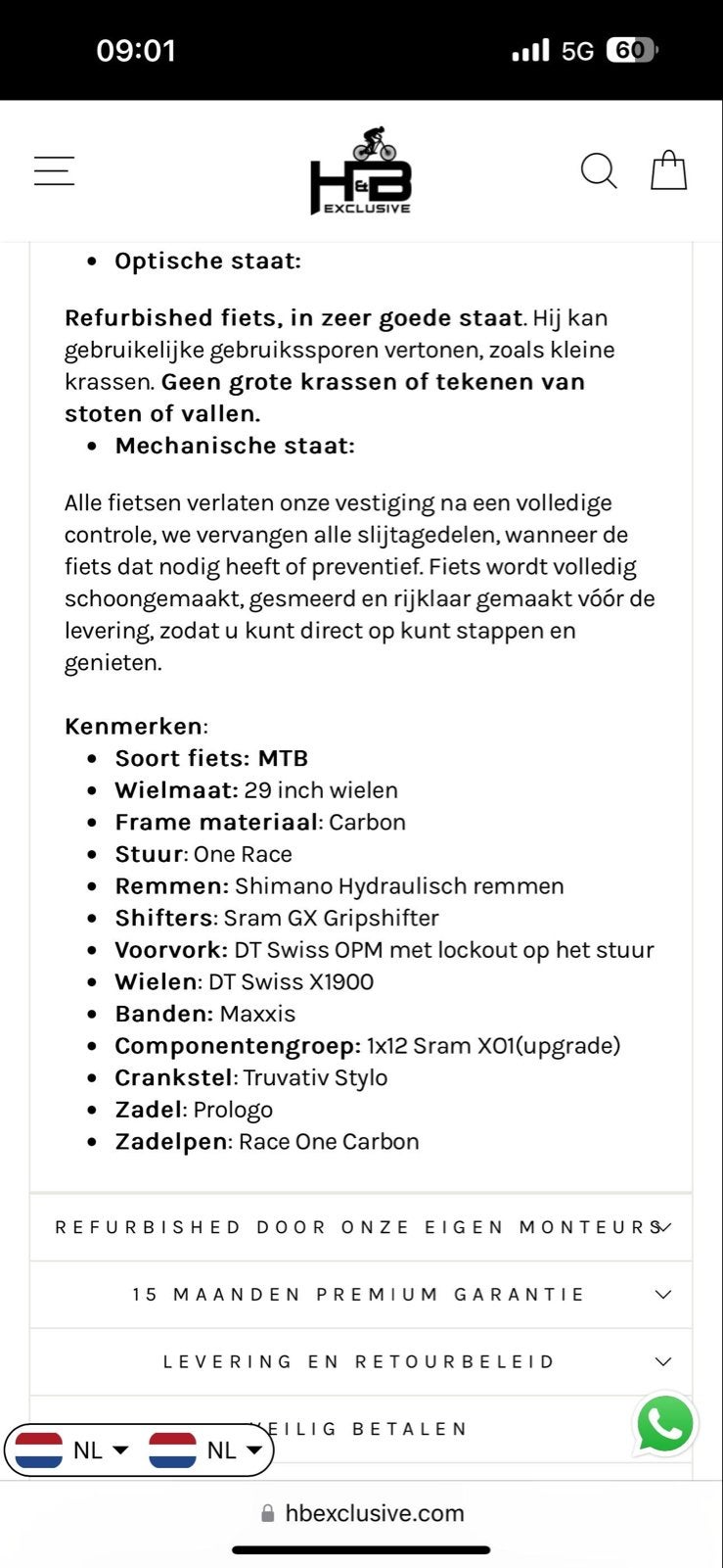 Superior XP 969 Mountainbike - Maat L, Overige merken, Gebruikt, 57 cm of meer, Hardtail