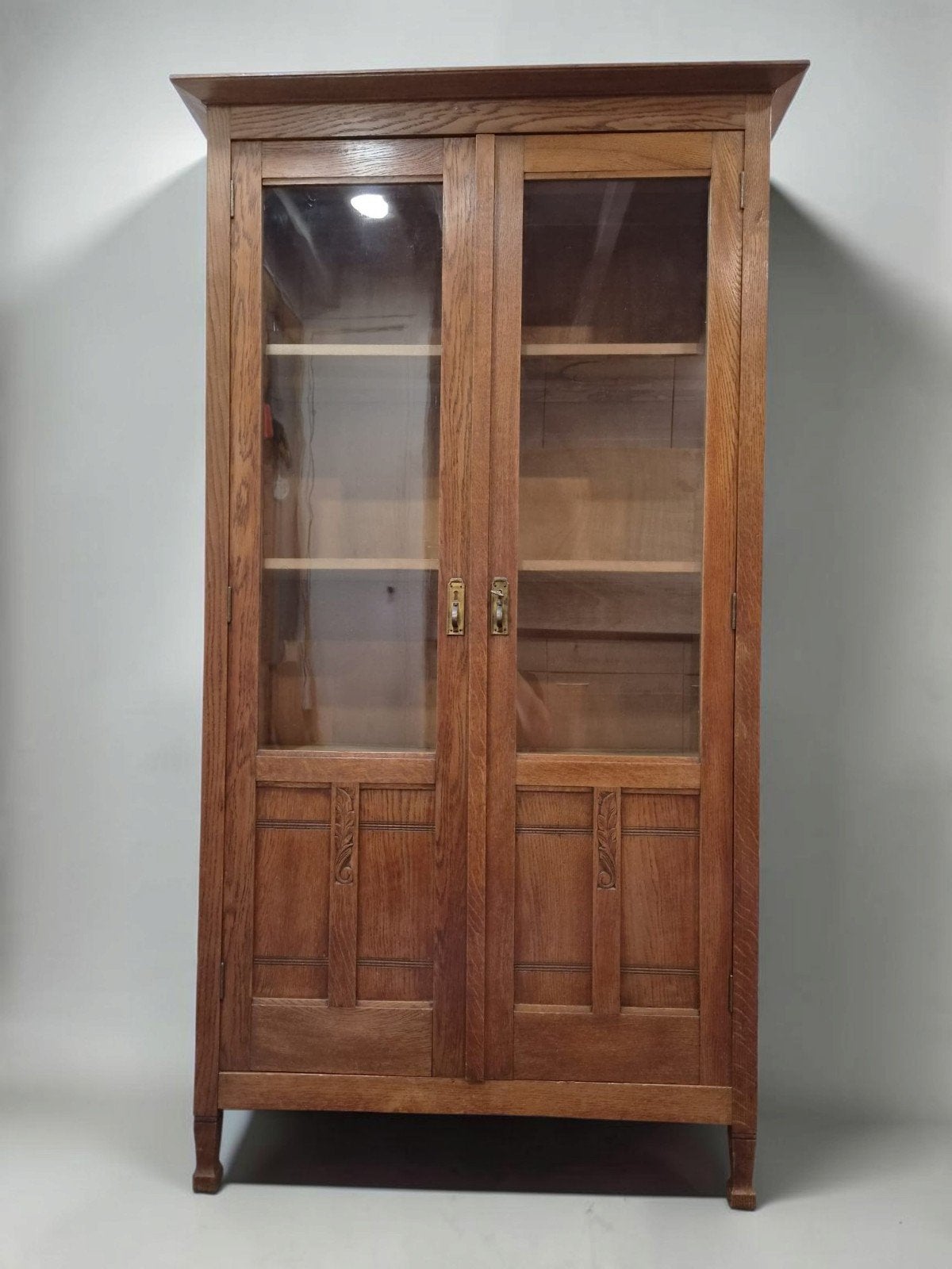 Antieke kast Boekenkast Vitrinekast Art Deco - Eiken kast- 1, Ophalen