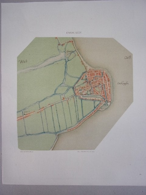 Enkhuizen Plattegrond van de. stad door Jacob van Deventer, 30 cm, Cartografie, Ophalen of Verzenden, Met tekst