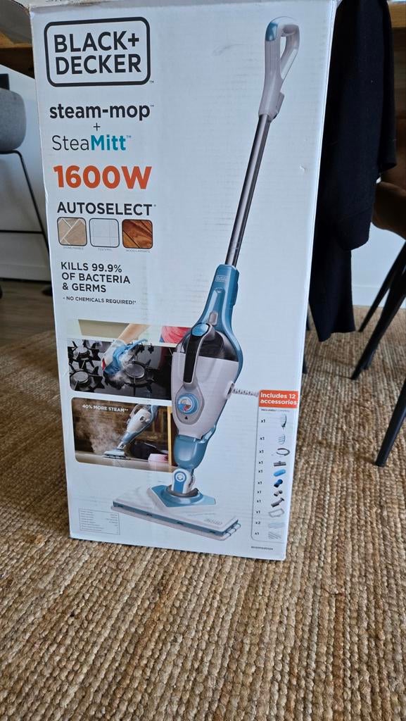 Black+Decker Steam-mop + SteaMitt 1600W Stoomreiniger, Ophalen of Verzenden, Zo goed als nieuw