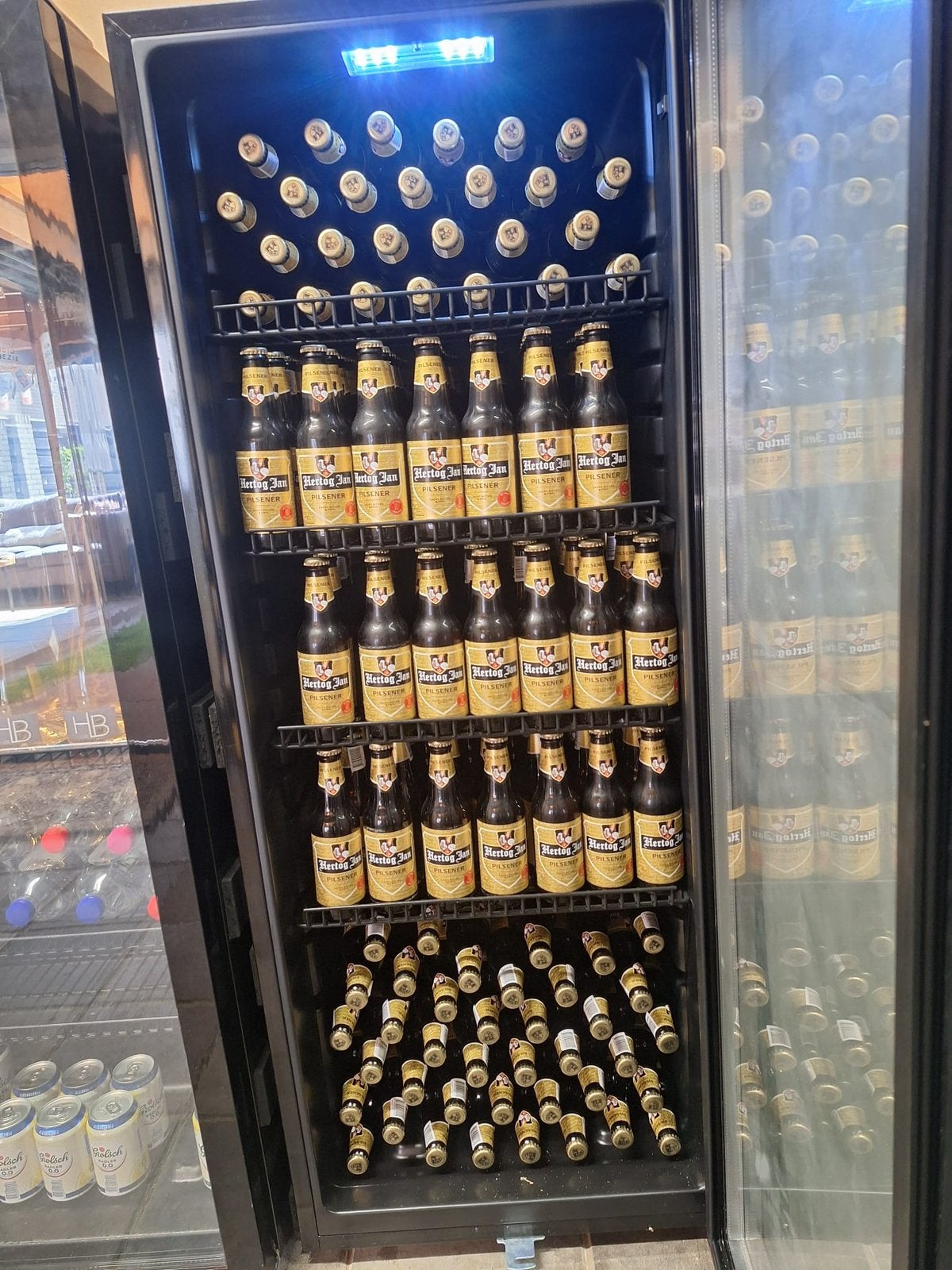 Glazen deur koelkast te huur, Ophalen, Zo goed als nieuw, Overige