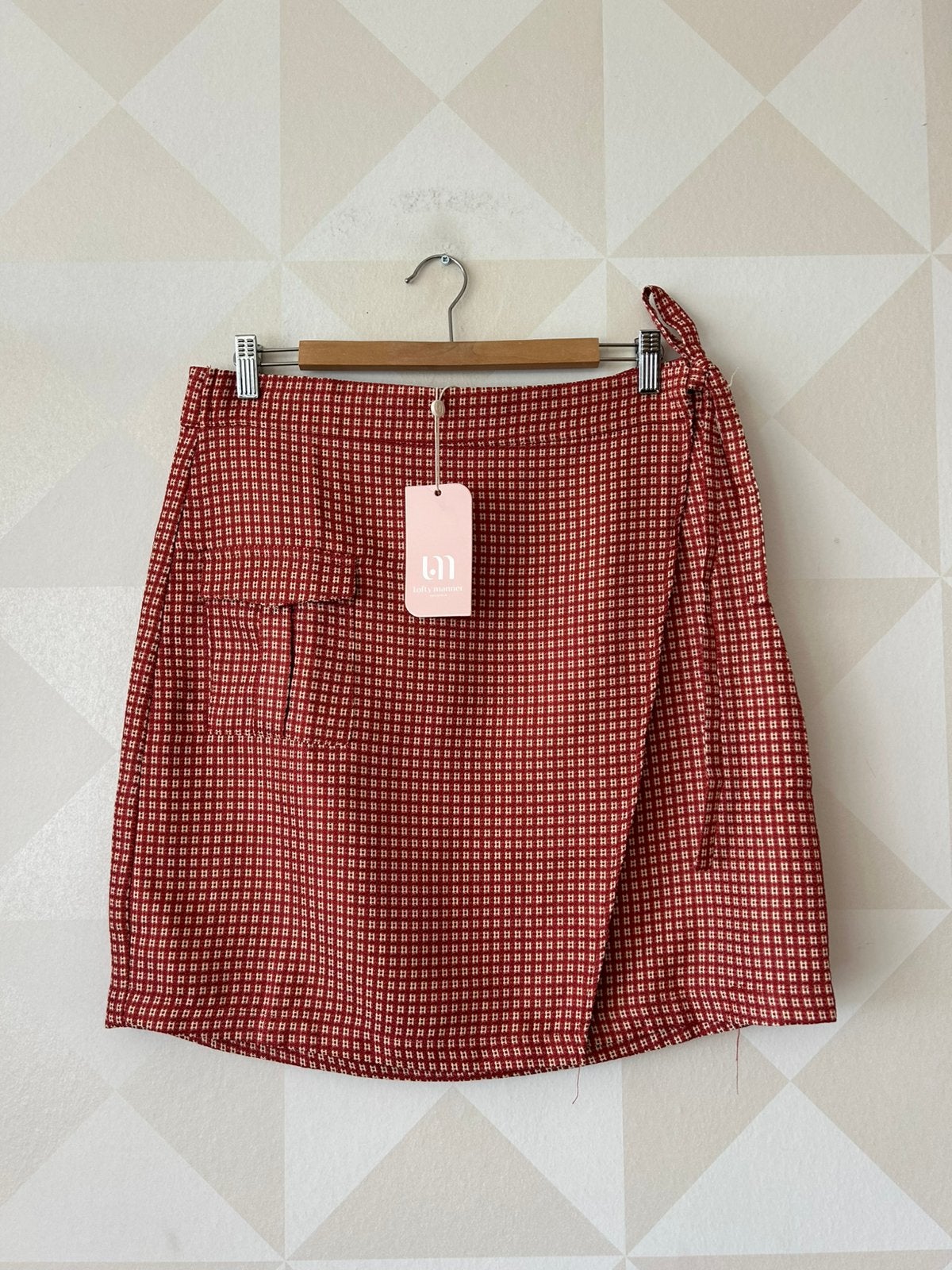 Lofty Manner wikkelrok rood wit geblokt XL/42 NIEUW, Maat 46/48 (XL) of groter, Ophalen of Verzenden, Zo goed als nieuw, Boven de knie