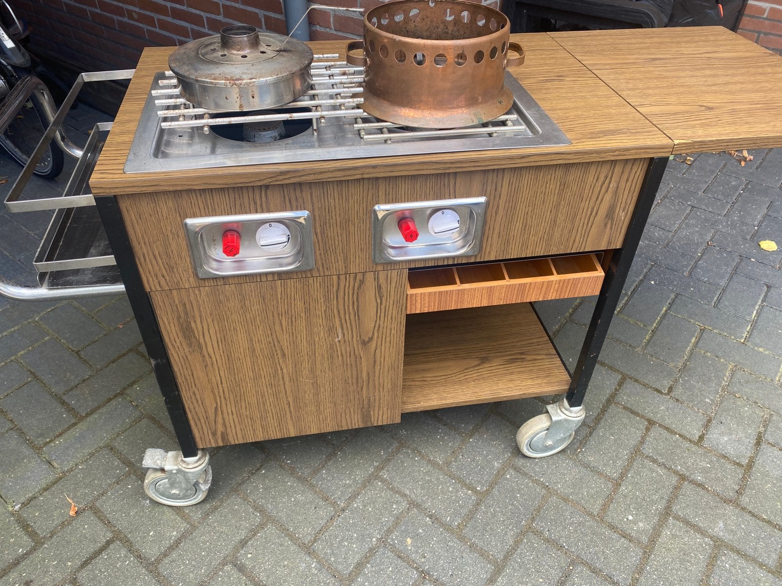 Flambeerwagentje/ buitenkeuken gas, Tuin en Terras, Buitenkeukens, Ophalen of Verzenden, Gebruikt, Gas, Vrijstaand