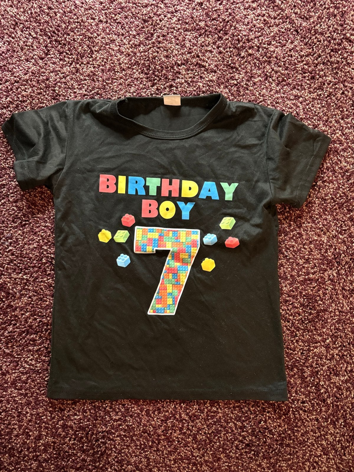 Verjaardagsshirt 7 jaar Lego - Zwart T-shirt, Ophalen, Nieuw, Jongen, Shirt of Longsleeve