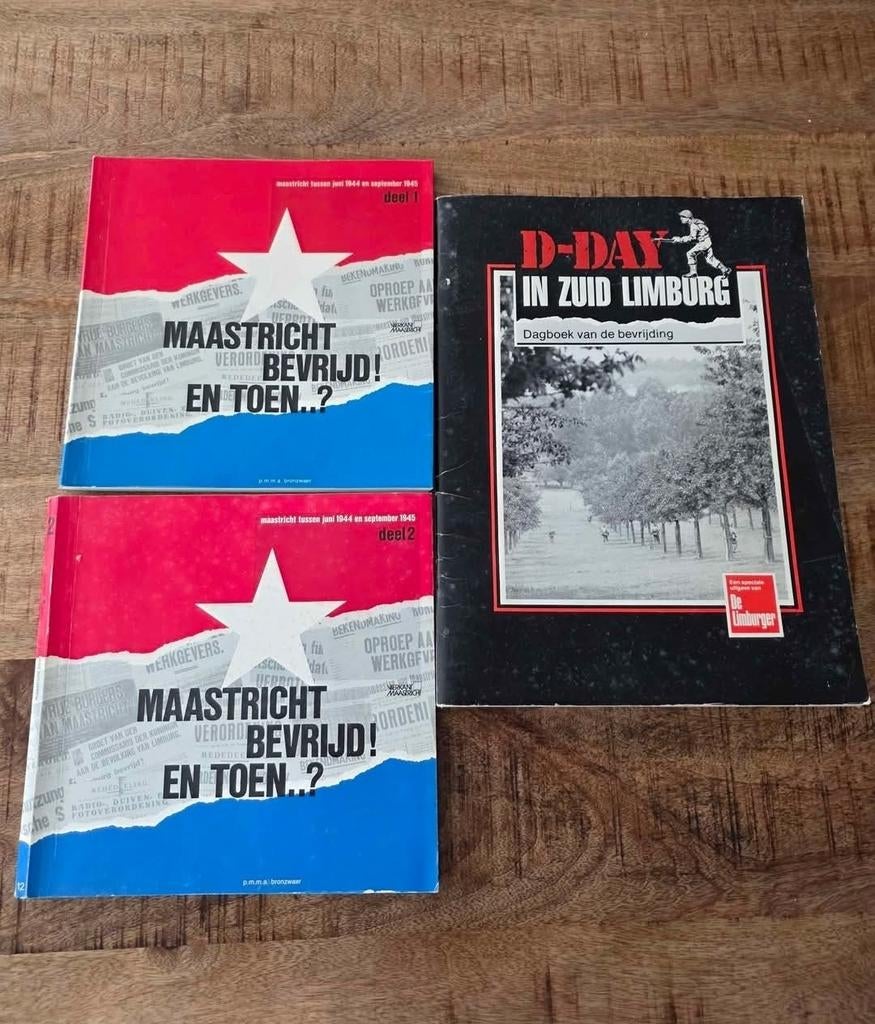 Oude oorlogsboeken: Maastricht Bevrijd en D-Day Zuid Limburg, Boeken, Ophalen of Verzenden