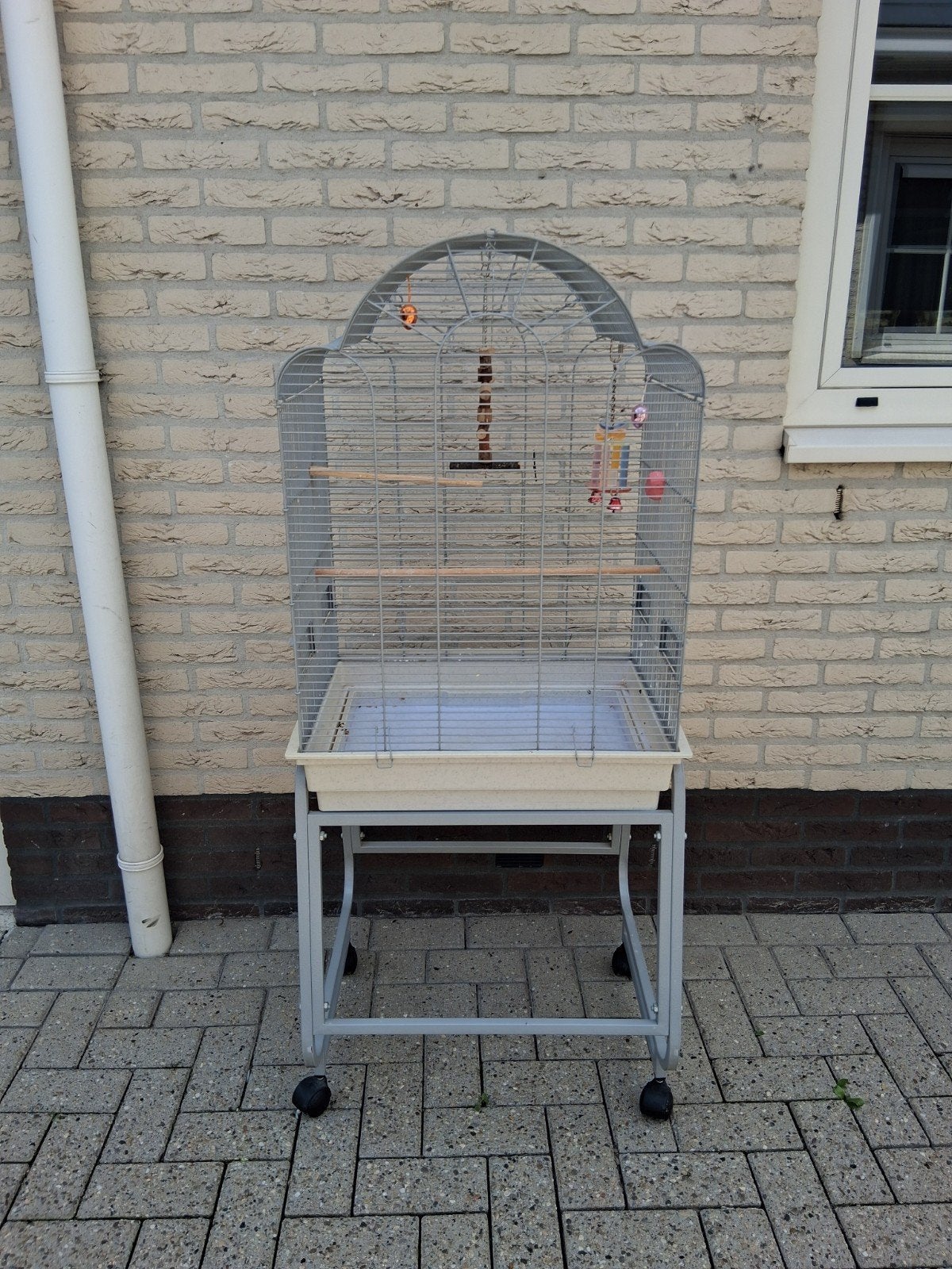 vogel kooi incl toebehoren, Ophalen of Verzenden, Gebruikt, Metaal, Vogelkooi