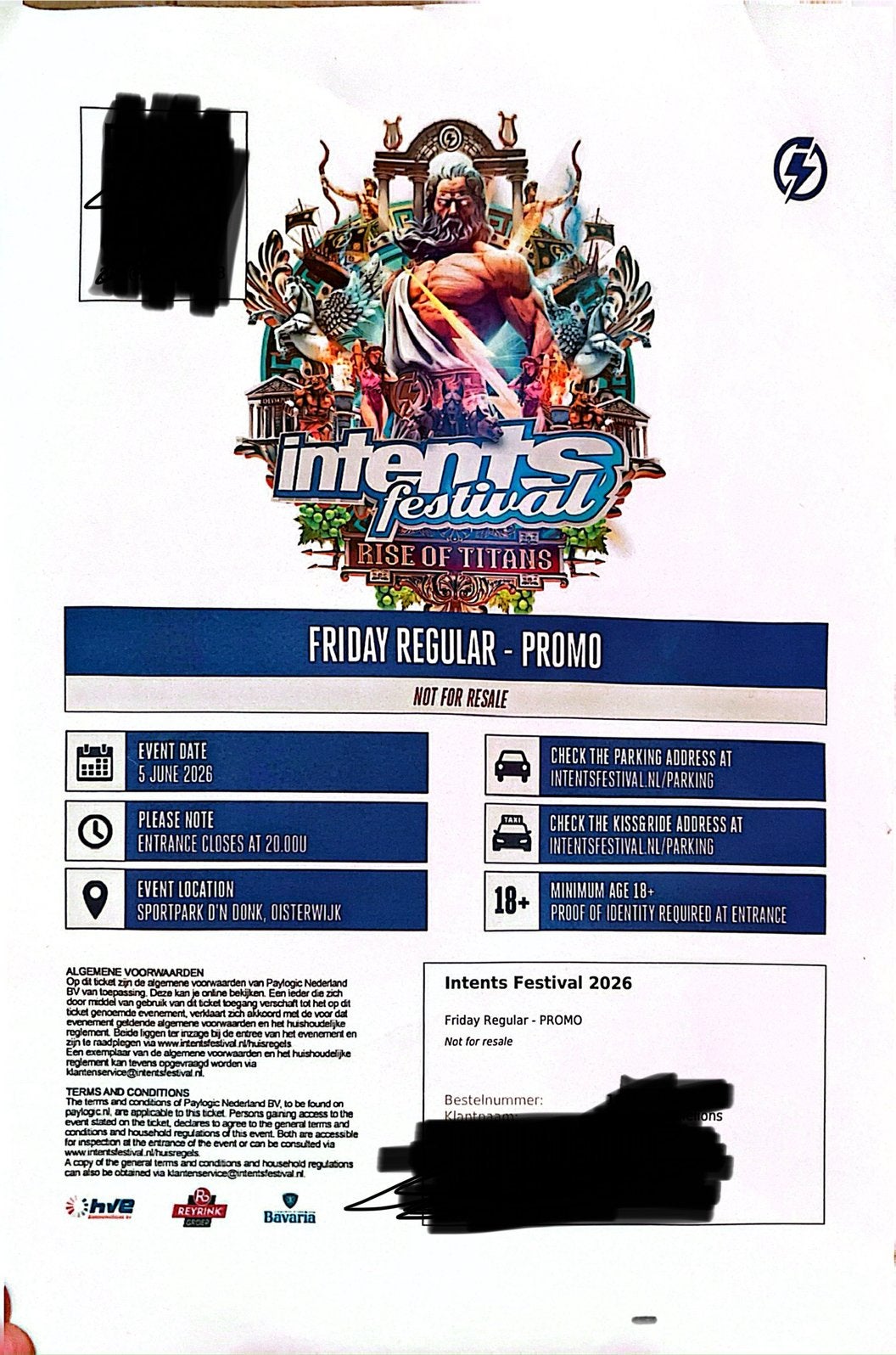 Intents Vrijdag Ticket 2x, Tickets en Kaartjes, Evenementen en Festivals, Twee personen
