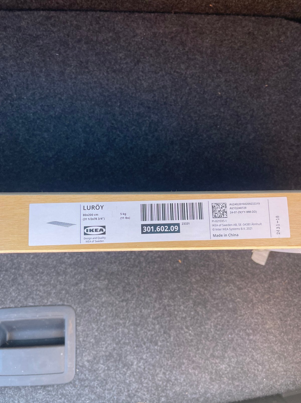 IKEA Lüroy lattenbodem 80x200, Ophalen, Eenpersoons, Nieuw, 80 cm