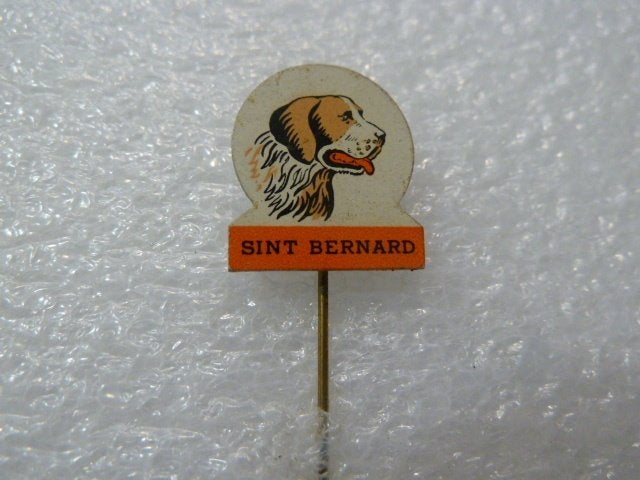 Vintage Sint Bernard Hond Speldje - Uniek Verzamelaarsitem, Ophalen of Verzenden, Gebruikt, Dier of Natuur, Speldje of Pin