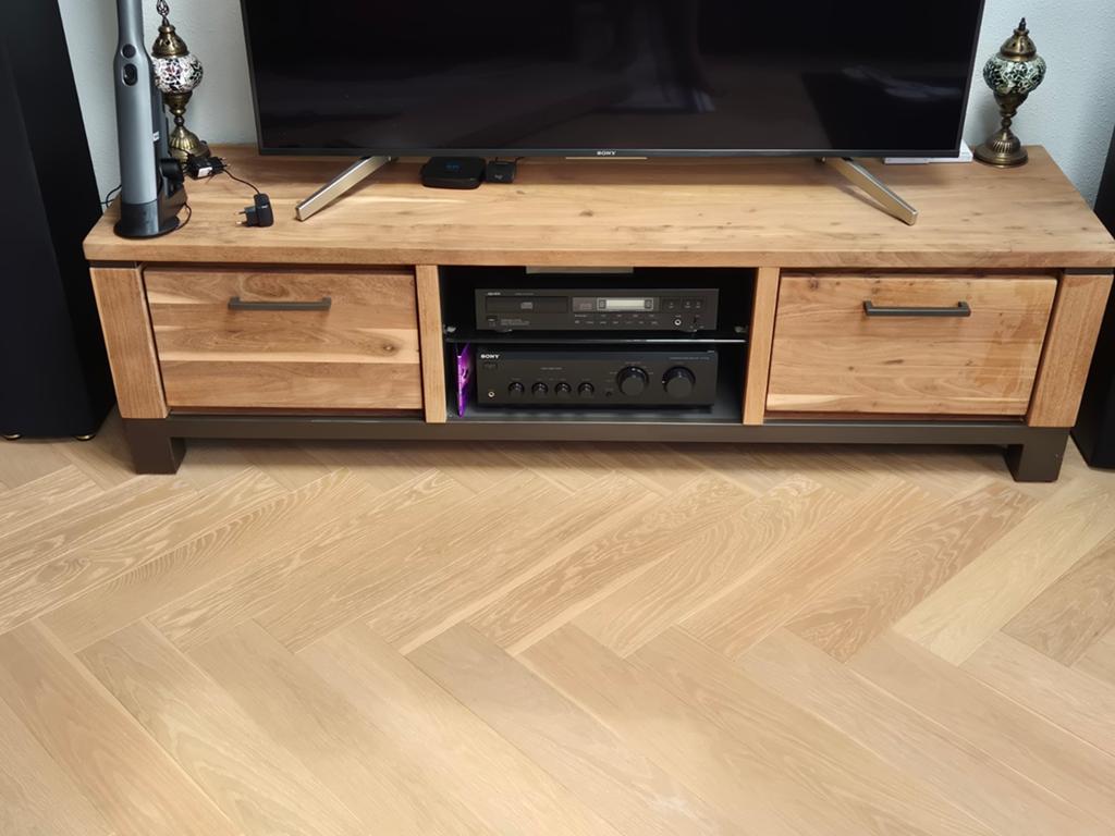 TV meubel Falster - Kikar Smoke, Ophalen, 25 tot 50 cm, Minder dan 100 cm