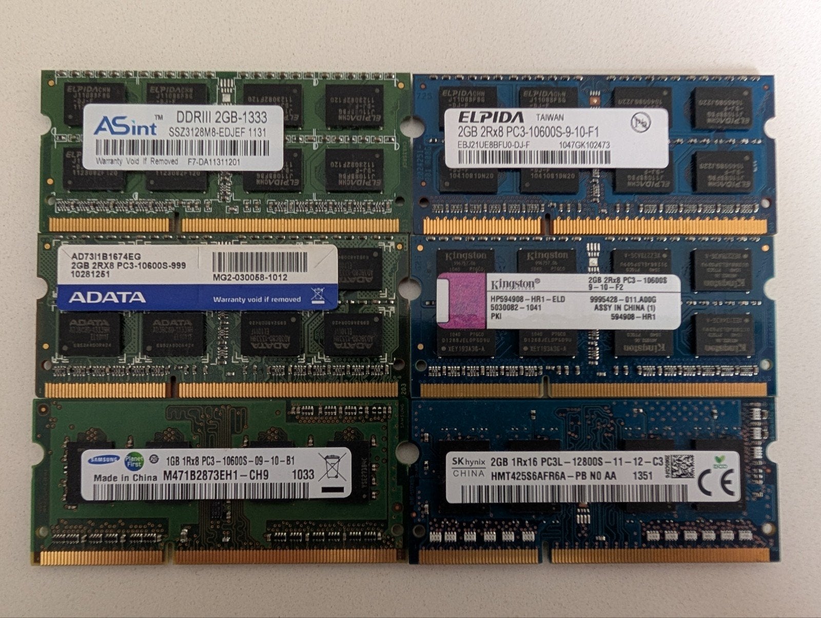 Diverse DDR3 SODIMM werkgeheugen, Computers en Software, RAM geheugen, 1333, 1600, Gebruikt, Verzenden, DDR3