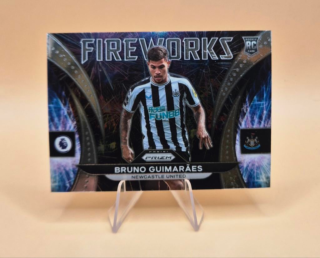Panini Prizm RC Bruno Guimaraes Fireworks, Ophalen of Verzenden, Nieuw, Buitenlandse clubs, Spelerskaart