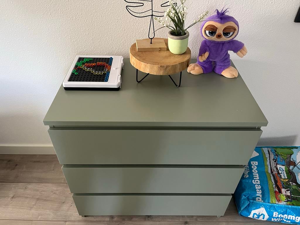 Leuk groen kastje 80x48x78 cm met 3 lades, Huis en Inrichting, Kasten | Ladekasten, Gebruikt, 3 of 4 laden, Minder dan 100 cm