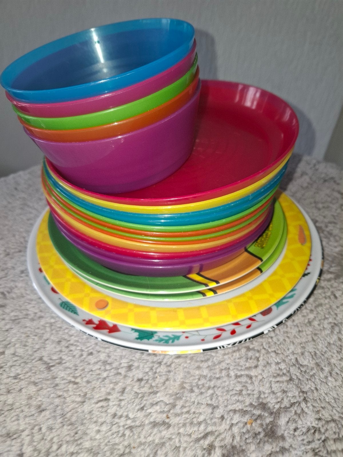 platic borden / bakjes set, Ophalen, Gebruikt